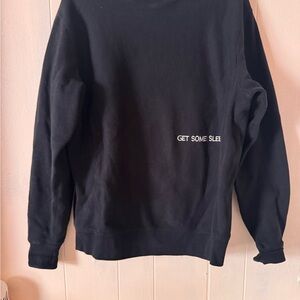 Black 'Get Some Sleep' Embroidered Crewneck Sweatshirt
